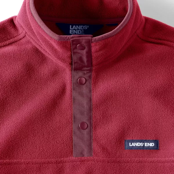 imageLands End Mens Heritage Fleece Snap Neck Pullover TopFresh Cranberries