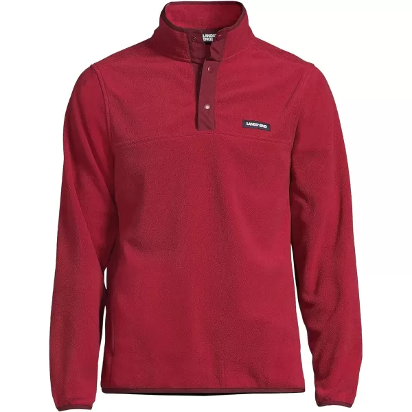 imageLands End Mens Heritage Fleece Snap Neck Pullover TopFresh Cranberries