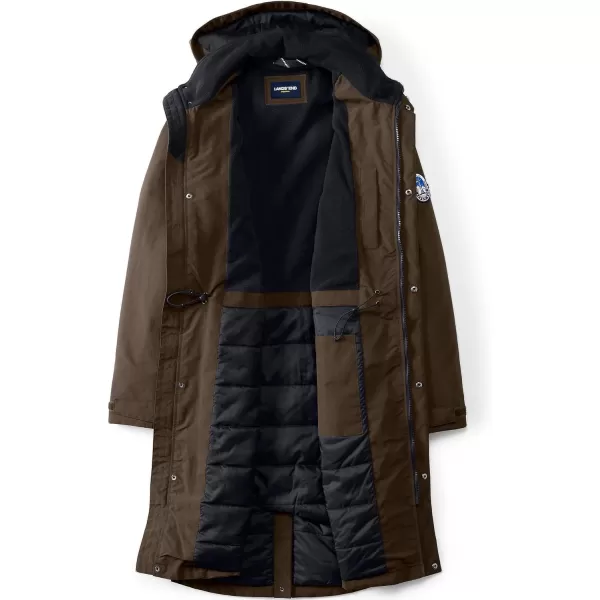 imageLands End Mens Squall Waterproof Insulated Winter Stadium CoatCinder Brown