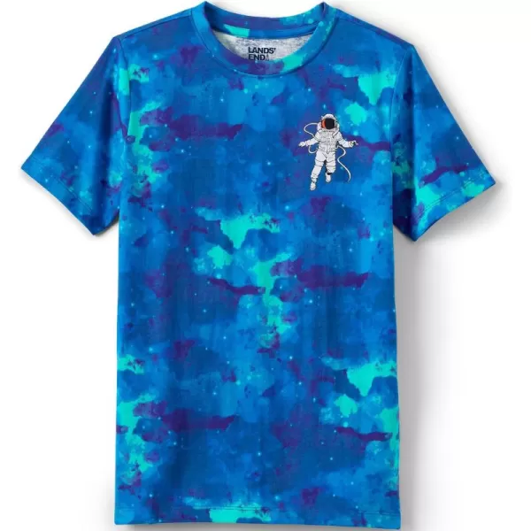 imageLands End Boys Graphic T ShirtBlue Galaxy Astronaut