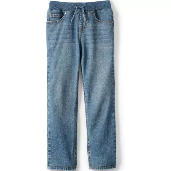 imageLands End Boys Iron Knee Stretch Pull On JeansClassic Blue