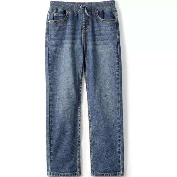 imageLands End Boys Iron Knee Stretch Pull On JeansDark Wash