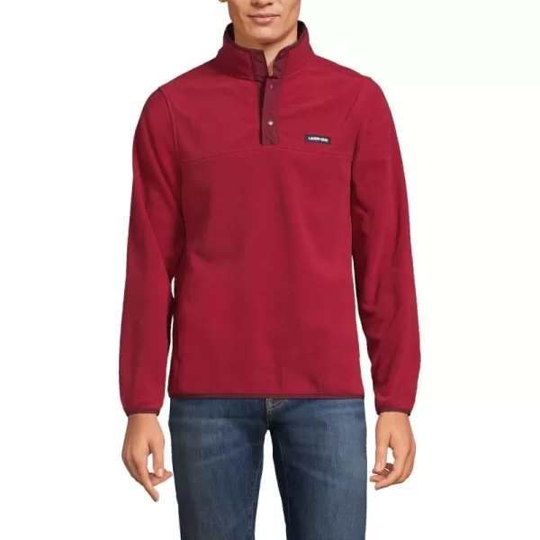 imageLands End Mens Heritage Fleece Snap Neck Pullover TopFresh Cranberries