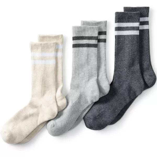 imageLands End Mens Performance Crew Sock 3PackGray Heathers Pack