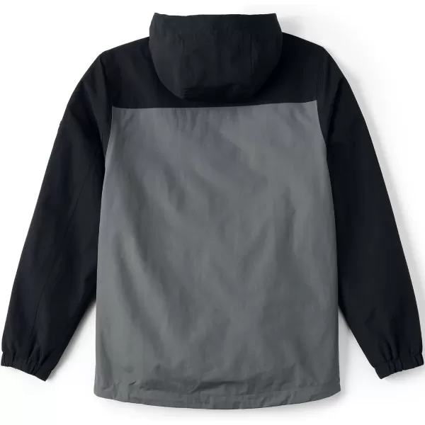 imageLands End Adult Squall Waterproof Anorak PulloverBlackWarm Graphite Colorblock