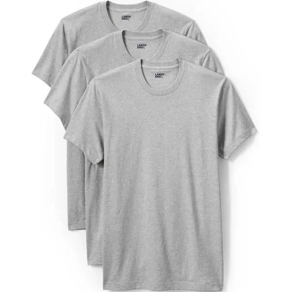 imageLands End Mens Crewneck Undershirt 3 PackGray Heather