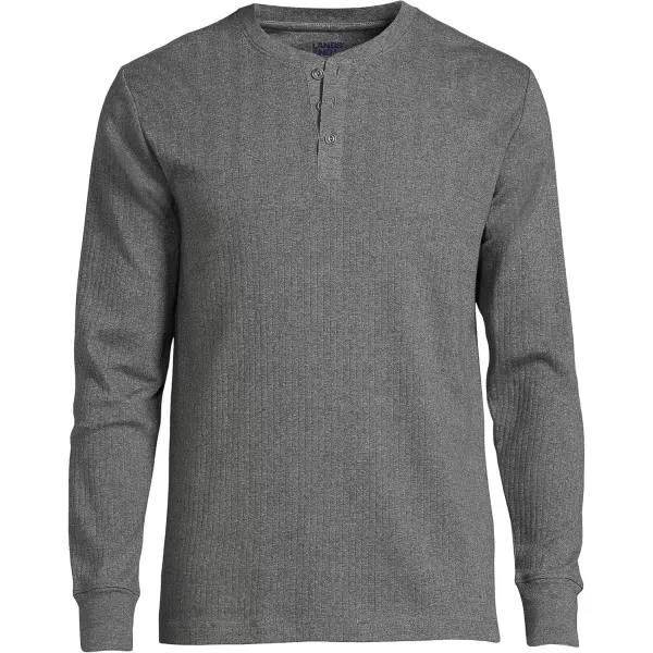 imageLands End Mens Knit Rib HenleyCharcoal Heather