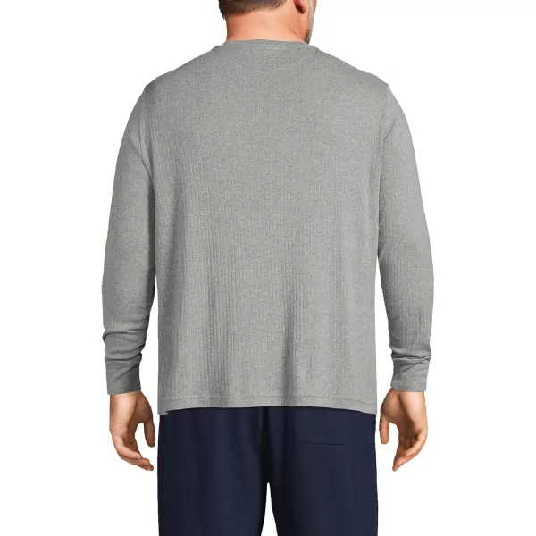 imageLands End Mens Knit Rib HenleyPewter Heather