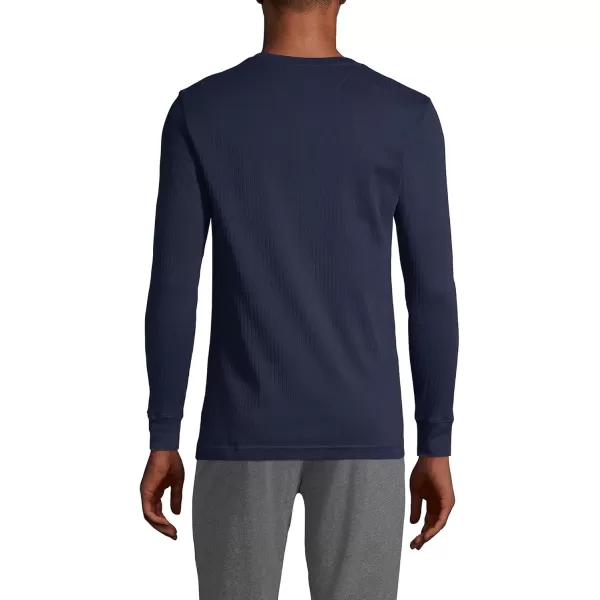 imageLands End Mens Knit Rib HenleyRadiant Navy