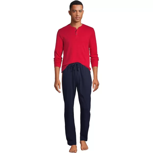 imageLands End Mens Knit Rib HenleyRich Red