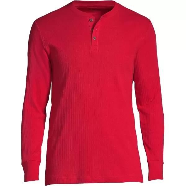 imageLands End Mens Knit Rib HenleyRich Red