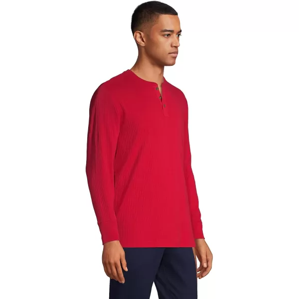 imageLands End Mens Knit Rib HenleyRich Red