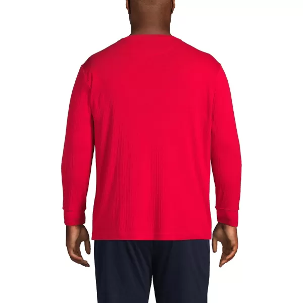 imageLands End Mens Knit Rib HenleyRich Red