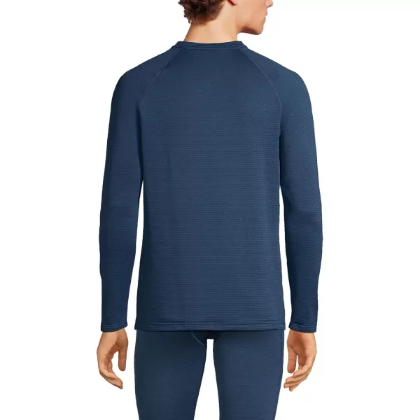 imageLands End Mens Long Sleeve Crew Neck Expedition Thermaskin Long Underwear TopLight Navy