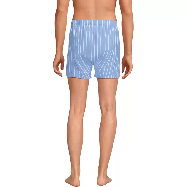 imageLands End Mens Poplin Boxers 3packClear Blue Stripe 3 Pack