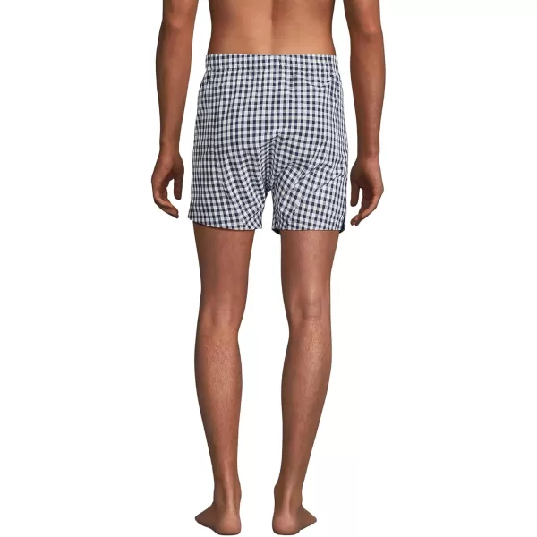 imageLands End Mens Poplin Boxers 3packNavyIvory Check 3 Pack