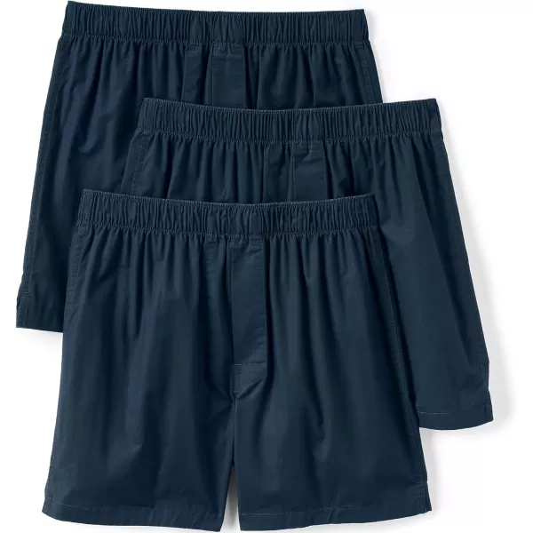 imageLands End Mens Poplin Boxers 3packRadiant Navy