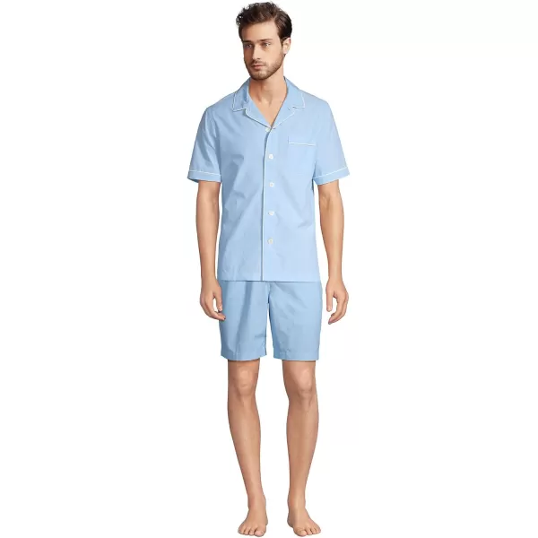 imageLands End Mens Short Sleeve Essential Pajama ShirtBlue Jay