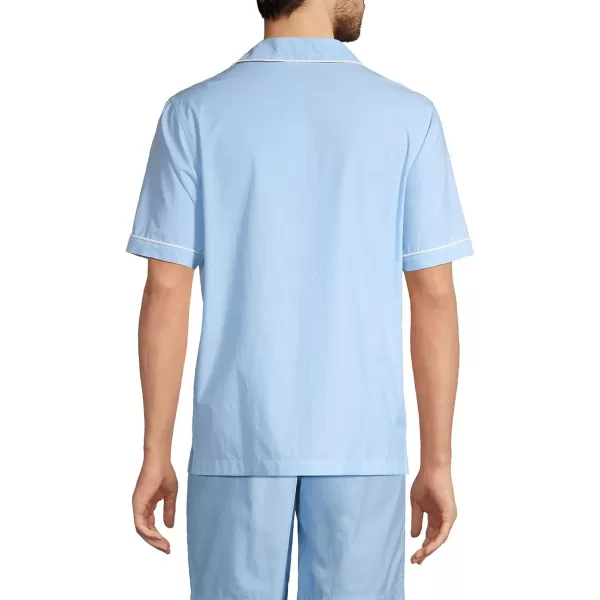 imageLands End Mens Short Sleeve Essential Pajama ShirtBlue Jay