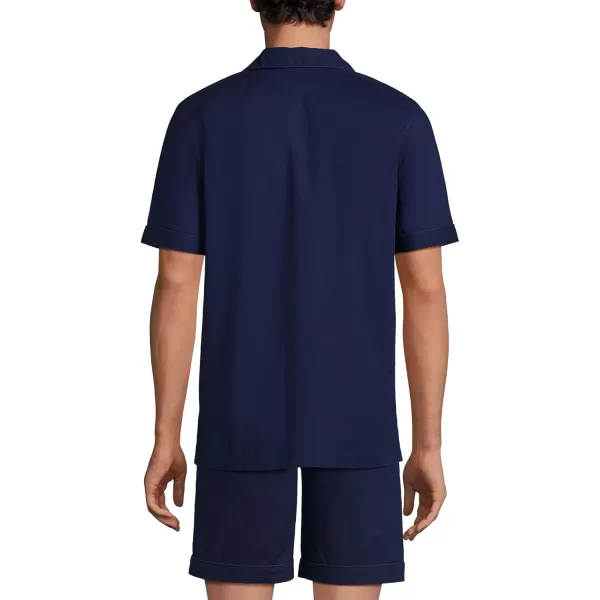 imageLands End Mens Short Sleeve Essential Pajama ShirtDeep Sea Navy