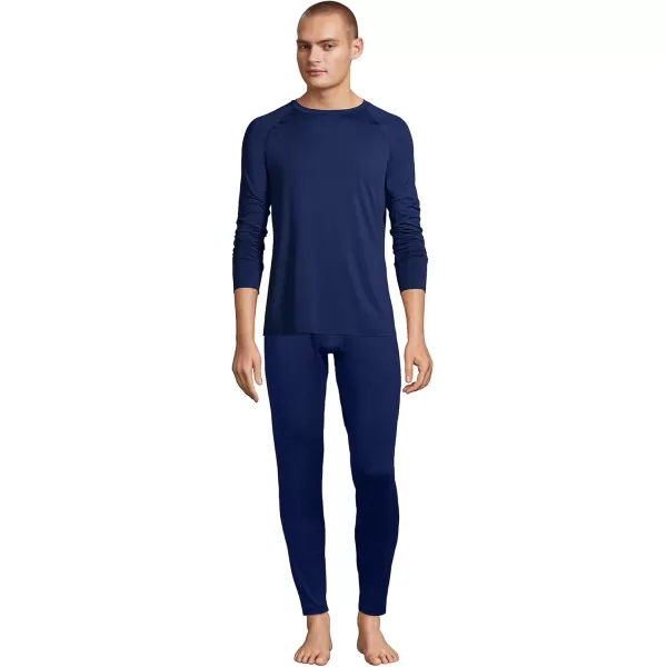 imageLands End Mens Stretch Thermaskin Long Underwear Pants Base LayerDeep Sea Navy