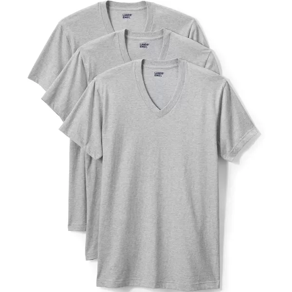 imageLands End Mens VNeck Undershirt 3 PackGray Heather