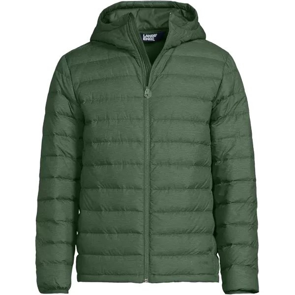 imageLands End Mens Wanderweight Ultralight Packable Hooded Down JacketEstate Green Heather