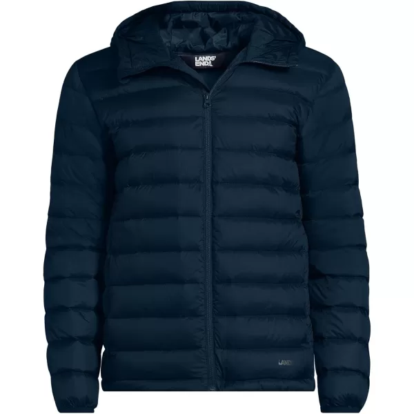 imageLands End Mens Wanderweight Ultralight Packable Hooded Down JacketRadiant Navy