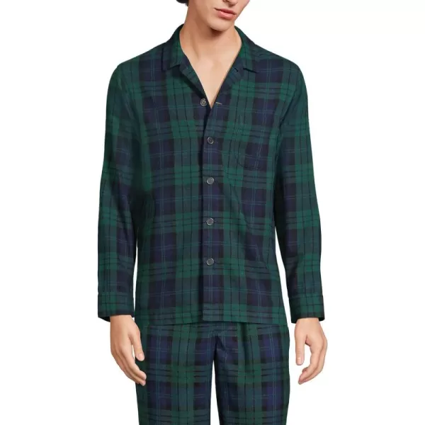 imageLands End Draper James x Mens Flannel Pajama PantsEvergreen Blackwatch Plaid