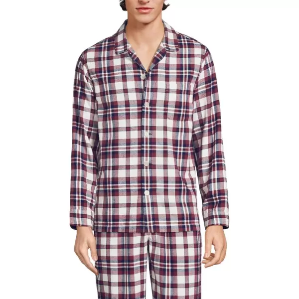 imageLands End Draper James x Mens Flannel Pajama PantsRich BurgundyNavy Plaid