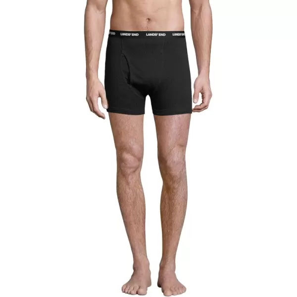 imageLands End Mens Knit Boxer Brief Mixed 3 PackBlack