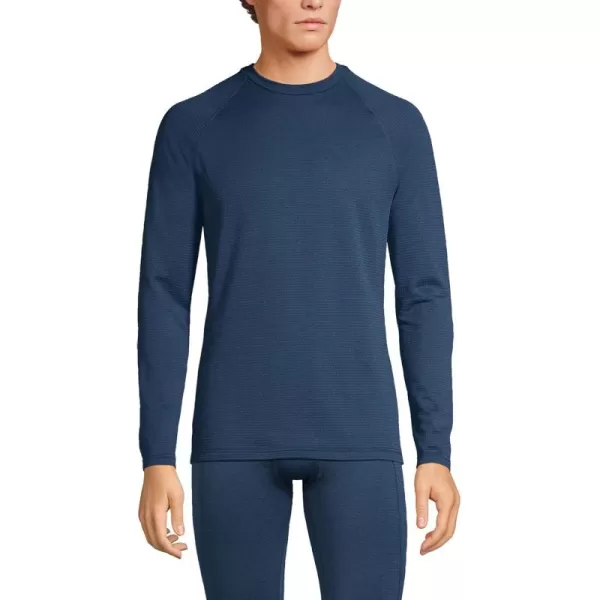 imageLands End Mens Long Sleeve Crew Neck Expedition Thermaskin Long Underwear TopLight Navy