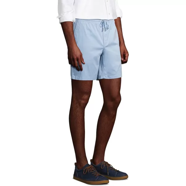 imageLands End Mens 7 Inch ComfortFirst Knockabout Pull On Deck ShortsSoft Lake Blue