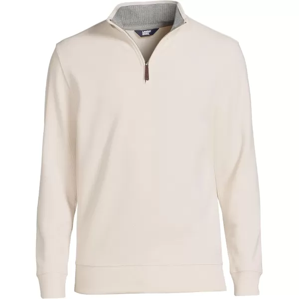 imageLands End Mens Bedford Rib Quarter Zip SweaterAntique Alabaster