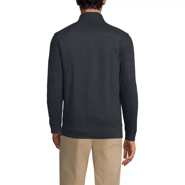 imageLands End Mens Bedford Rib Quarter Zip SweaterDark Charcoal Heather