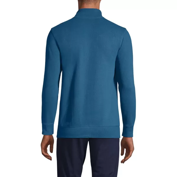 imageLands End Mens Bedford Rib Quarter Zip SweaterEvening Blue