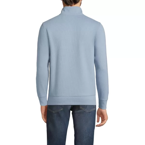 imageLands End Mens Bedford Rib Quarter Zip SweaterPale Slate Blue