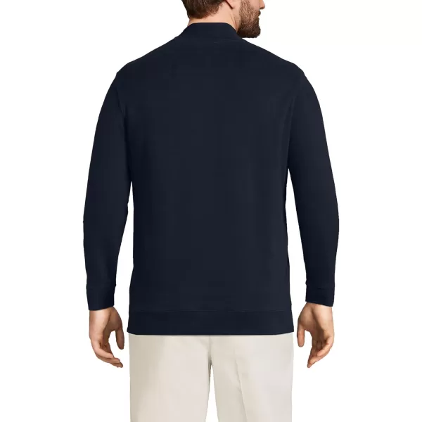 imageLands End Mens Bedford Rib Quarter Zip SweaterRadiant Navy