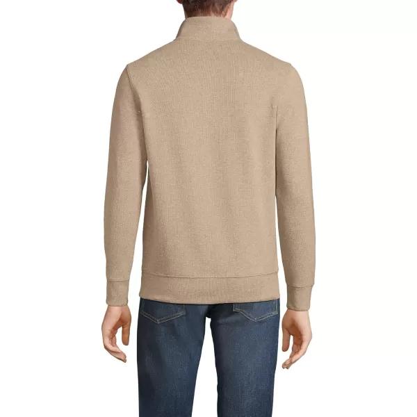 imageLands End Mens Bedford Rib Quarter Zip SweaterRich Camel Heather