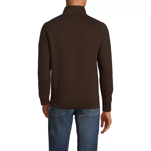 imageLands End Mens Bedford Rib Quarter Zip SweaterRich Coffee