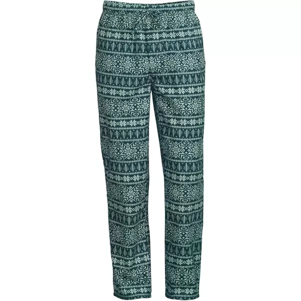 imageLands End Mens Flannel Pajama PantsDeep Balsam Stripe Snowflake