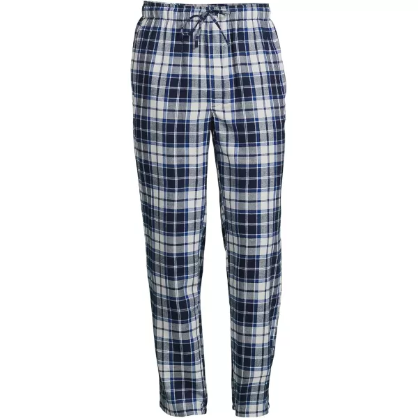 imageLands End Mens Flannel Pajama PantsDeep Sea NavyIvory Plaid