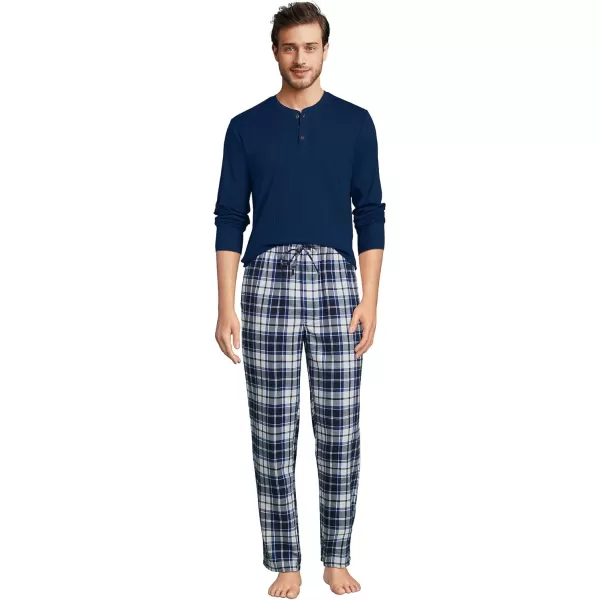 imageLands End Mens Flannel Pajama PantsDeep Sea NavyIvory Plaid