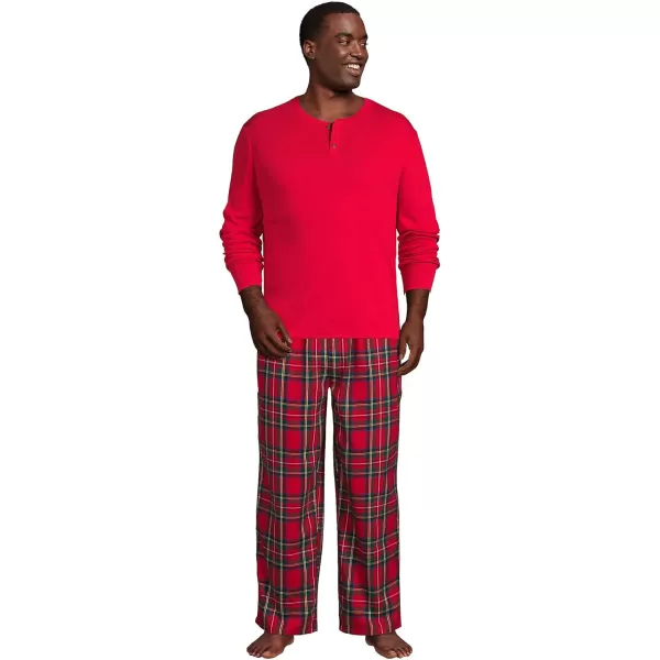 imageLands End Mens Flannel Pajama PantsRich Red Multi Tartan