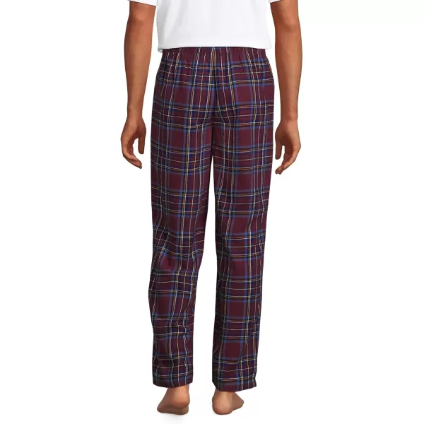 imageLands End Mens Flannel Pajama PantsRoyal BurgundyBlue Plaid