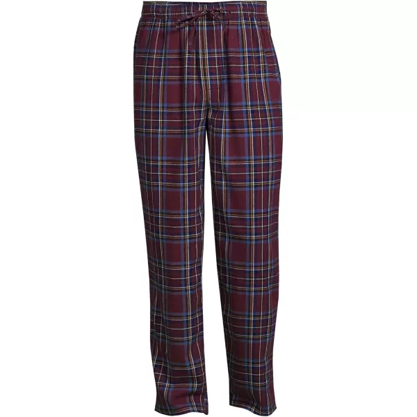 imageLands End Mens Flannel Pajama PantsRoyal BurgundyBlue Plaid