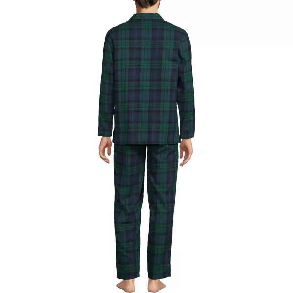 imageLands End Mens Flannel Pajama SetEvergreen Blackwatch Plaid