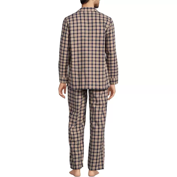 imageLands End Mens Flannel Pajama SetRadiant NavyKhaki Plaid