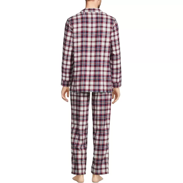 imageLands End Mens Flannel Pajama SetRich BurgundyNavy Plaid