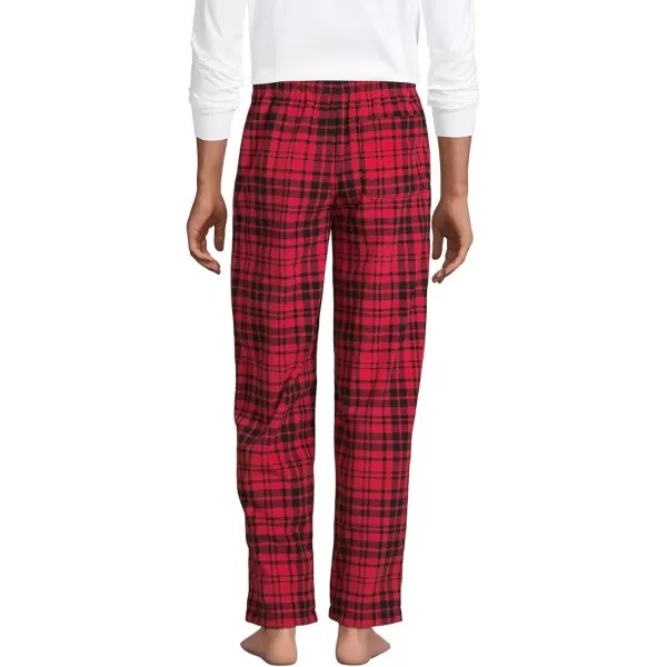 imageLands End Mens Fleece Pajama PantsBlackRich Red Plaid